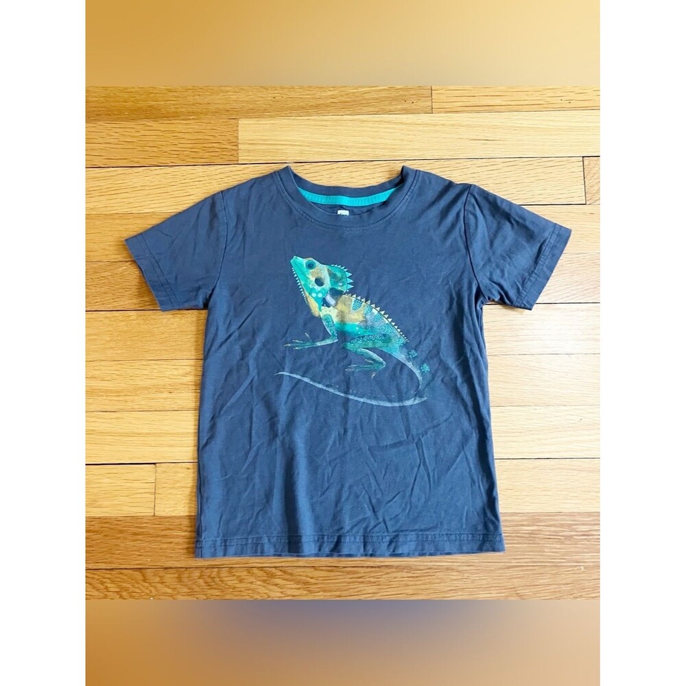 Tea Collection Black Green Chameleon Lizard Jungle Reptile Animal Tee T-Shirt 5